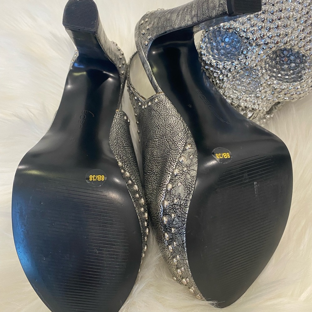 Bcbgeneration- Metallic Silver Studded 5 Inch Heel - image 4